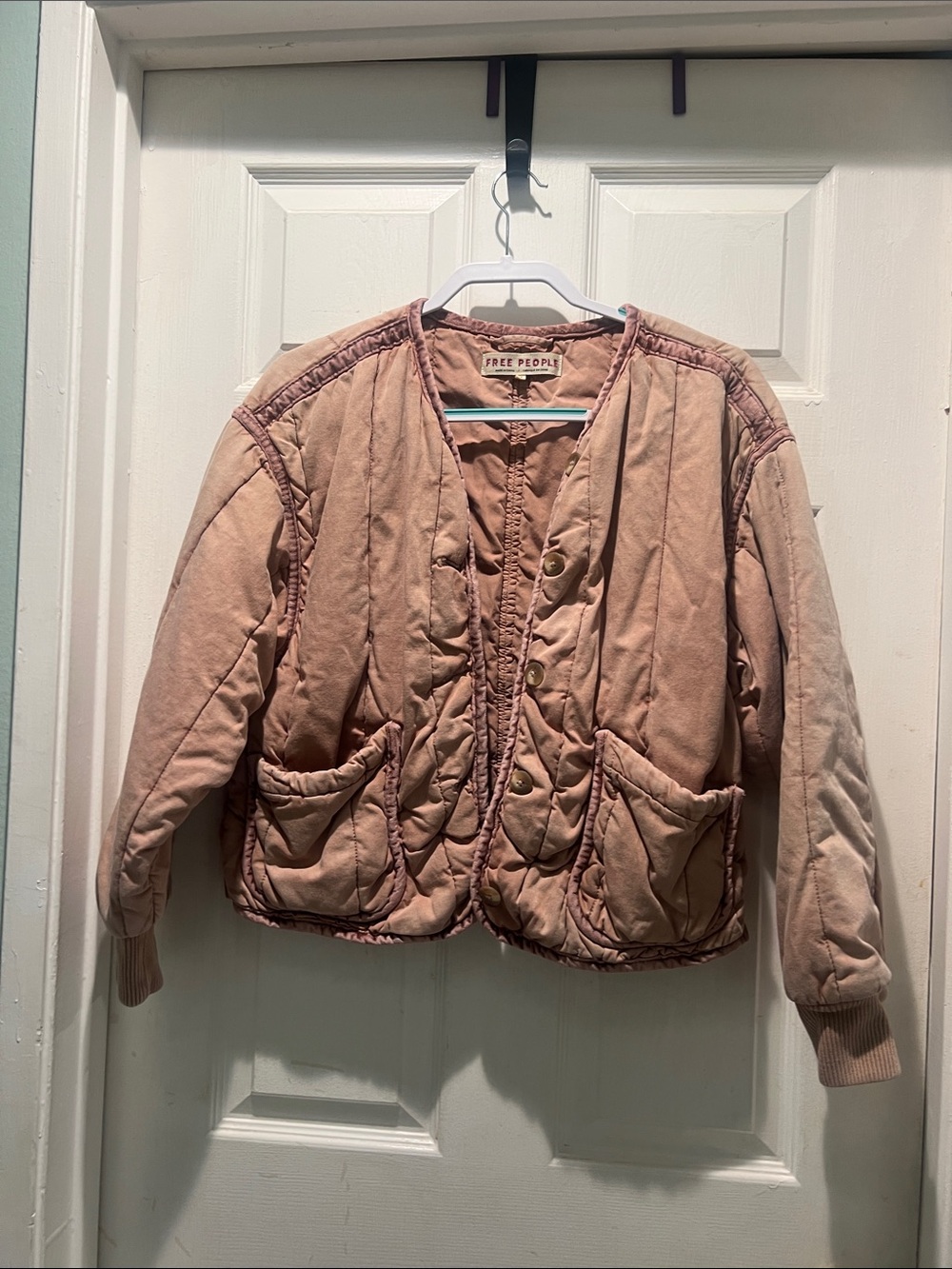 Free People Dusky Rose Quilted Puffer Jacket